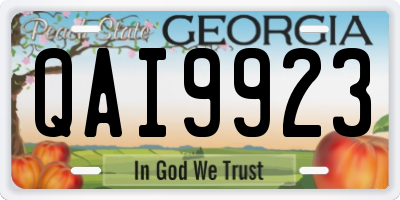 GA license plate QAI9923