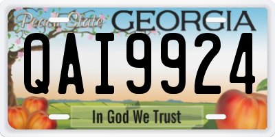 GA license plate QAI9924