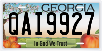 GA license plate QAI9927