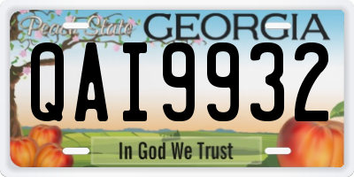 GA license plate QAI9932