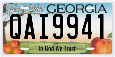 GA license plate QAI9941