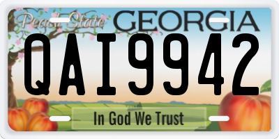 GA license plate QAI9942