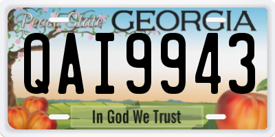 GA license plate QAI9943