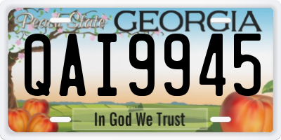 GA license plate QAI9945