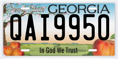 GA license plate QAI9950