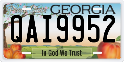 GA license plate QAI9952