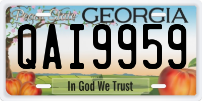GA license plate QAI9959