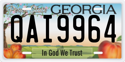 GA license plate QAI9964