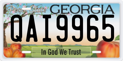 GA license plate QAI9965
