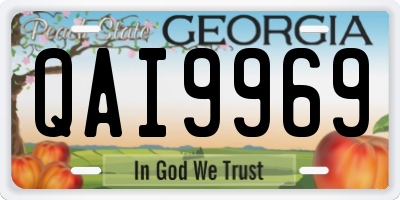 GA license plate QAI9969