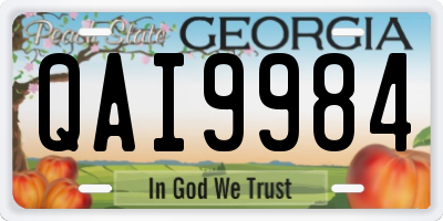 GA license plate QAI9984
