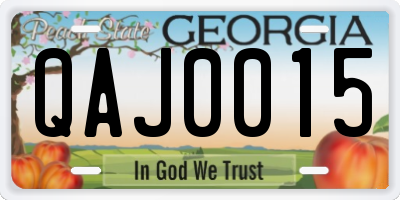 GA license plate QAJ0015