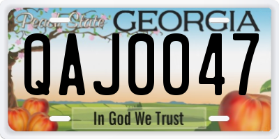 GA license plate QAJ0047
