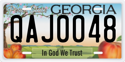 GA license plate QAJ0048