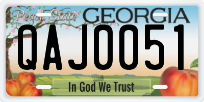 GA license plate QAJ0051