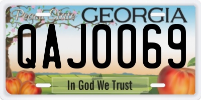 GA license plate QAJ0069