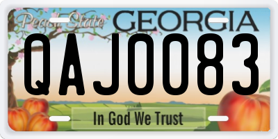 GA license plate QAJ0083