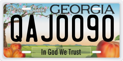 GA license plate QAJ0090