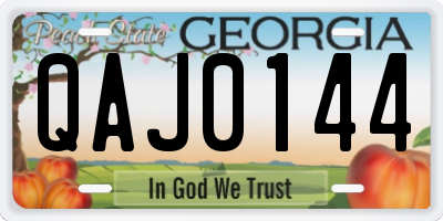 GA license plate QAJ0144