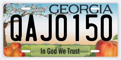GA license plate QAJ0150