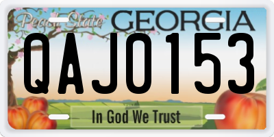 GA license plate QAJ0153