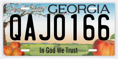 GA license plate QAJ0166