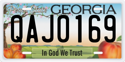 GA license plate QAJ0169