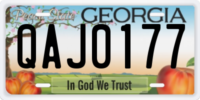 GA license plate QAJ0177