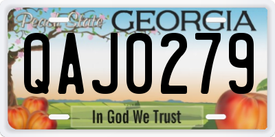GA license plate QAJ0279