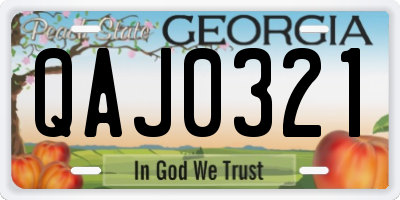 GA license plate QAJ0321