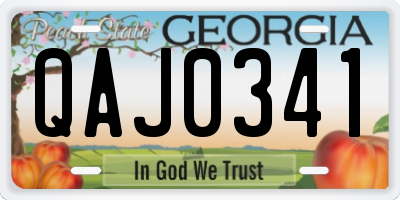 GA license plate QAJ0341
