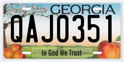 GA license plate QAJ0351