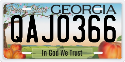 GA license plate QAJ0366