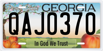 GA license plate QAJ0370