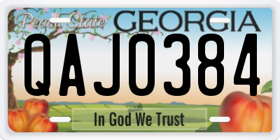 GA license plate QAJ0384