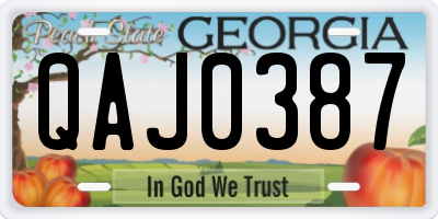 GA license plate QAJ0387