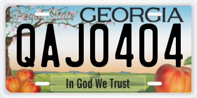 GA license plate QAJ0404