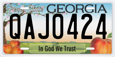 GA license plate QAJ0424