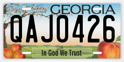 GA license plate QAJ0426