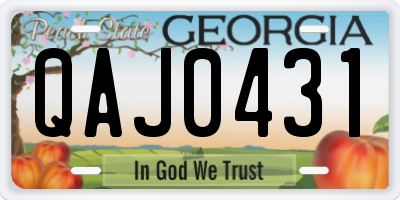 GA license plate QAJ0431