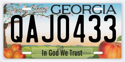 GA license plate QAJ0433