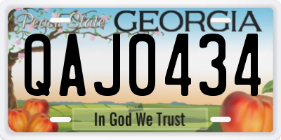 GA license plate QAJ0434