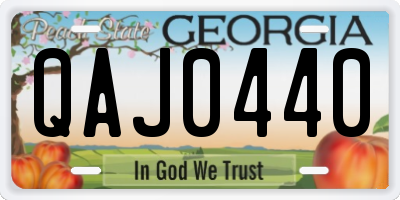 GA license plate QAJ0440