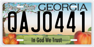GA license plate QAJ0441