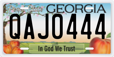GA license plate QAJ0444
