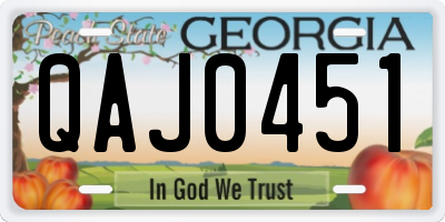 GA license plate QAJ0451