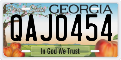 GA license plate QAJ0454