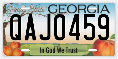 GA license plate QAJ0459