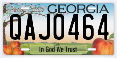 GA license plate QAJ0464