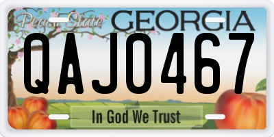 GA license plate QAJ0467